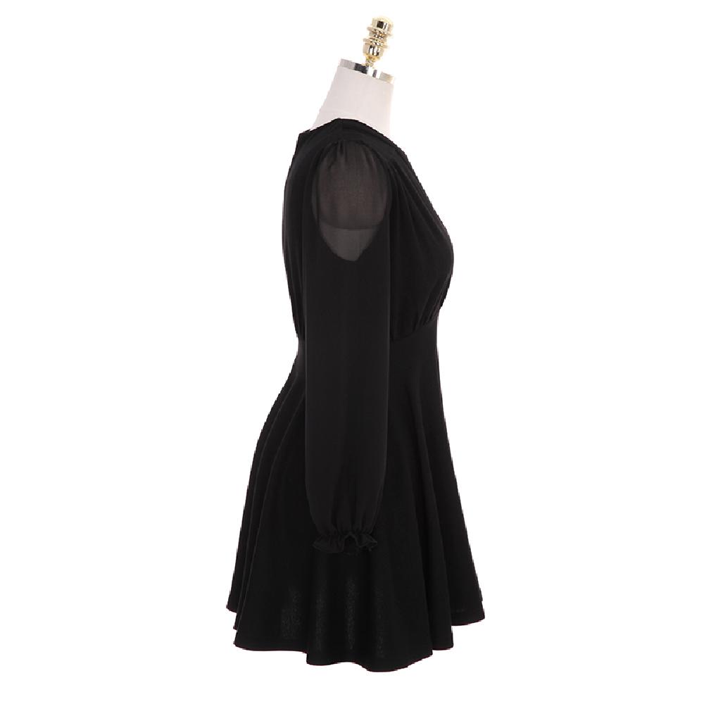 op4084 feminine silhouette chiffon sleeve span flare wrap dress