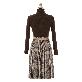 detail image3 op4006 Belt construction Polar neck knit and check pattern skirt set two piece set