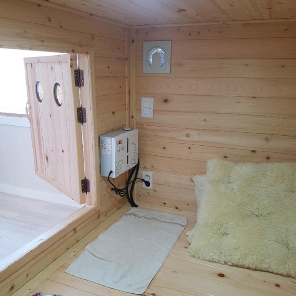 A cypress sauna