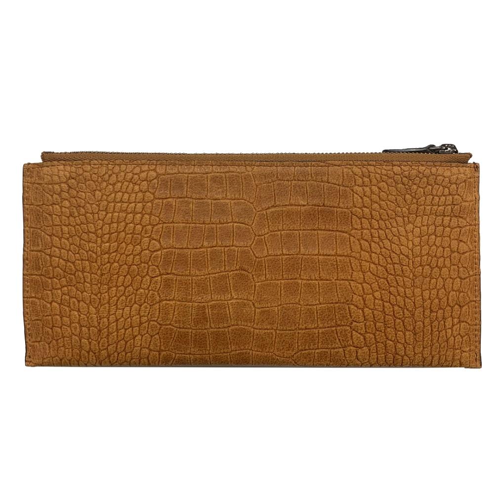 WISHBAYHA.K N Flat Zipper Long Wallet Simple Zen Style Calf Leather Natural Fruit Dyeing 23.5*13.5*9