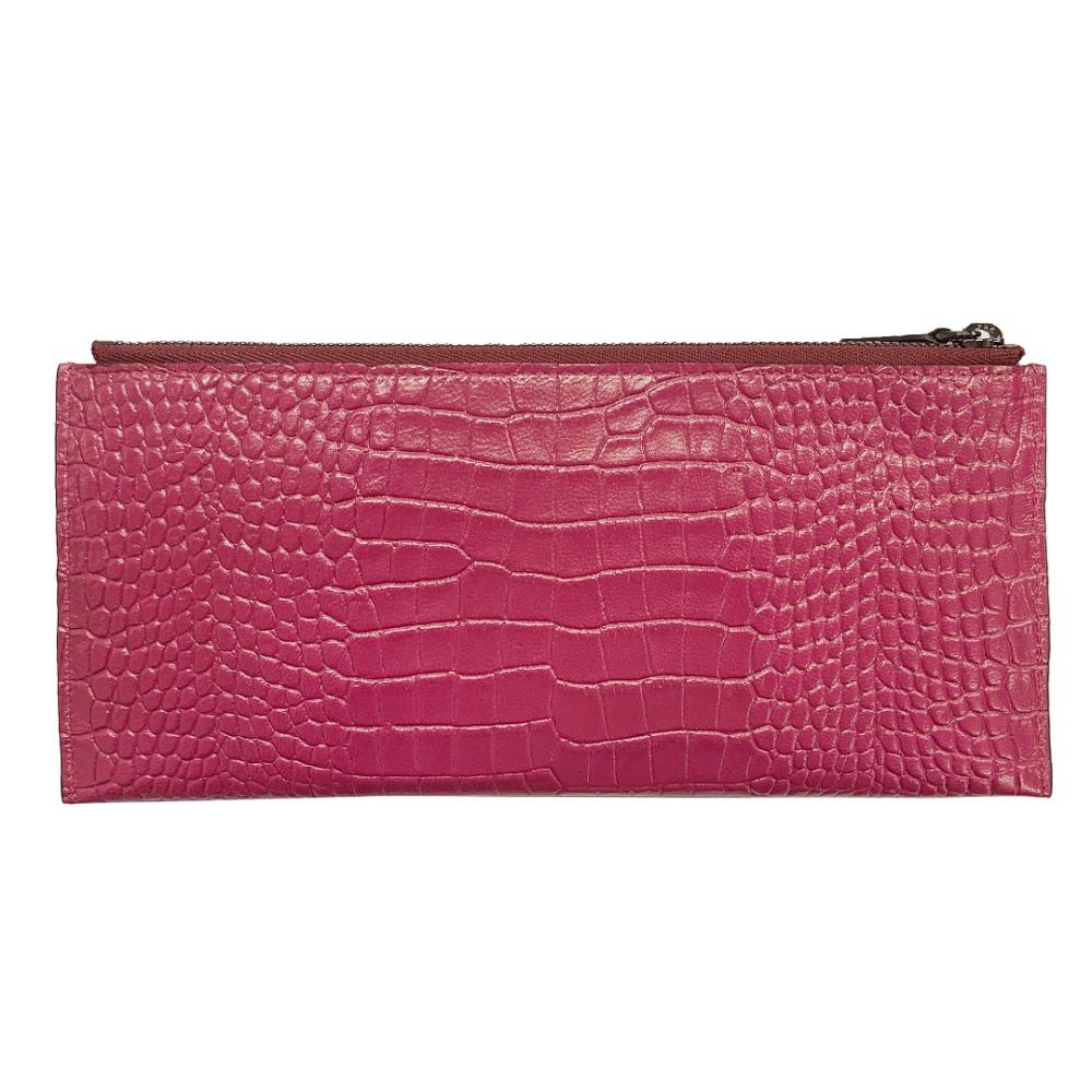 WISHBAYHA.K N Flat Zipper Long Wallet Simple Zen Style Calf Leather Natural Fruit Dyeing 23.5*13.5*9