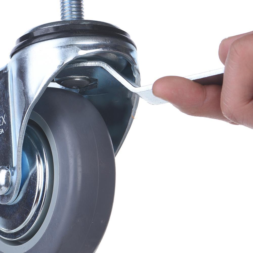 3inch Heavy Duty Caster, All Swivel 1/2-13UNC1 Stem Caster with Side Locking and Rubber Plastic