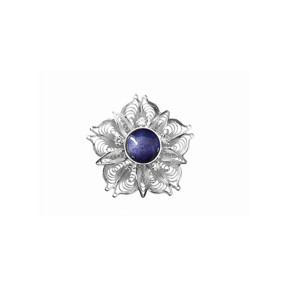 Daffodil silver brooch