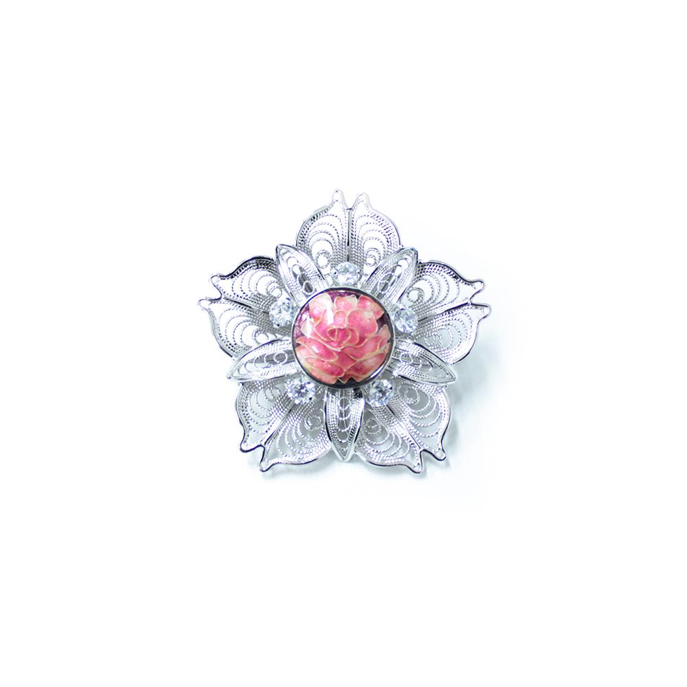 Daffodil silver brooch