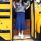 detail image3 Women's Denim Pencil Midi Skirt