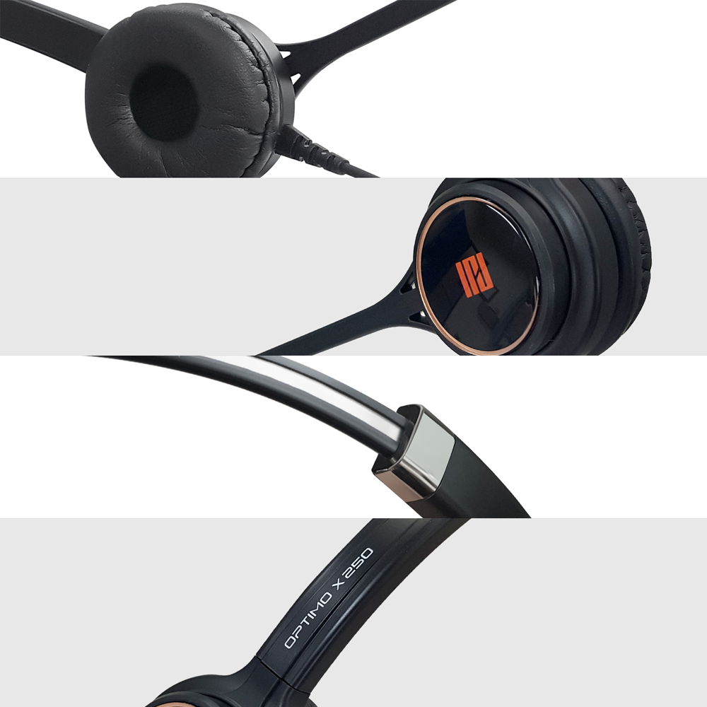 IPD IPH-255 Optimo-X Duo Ear Noise canceling, Corded Headset with HIS-02 Cable for Avaya IP1608,1616
