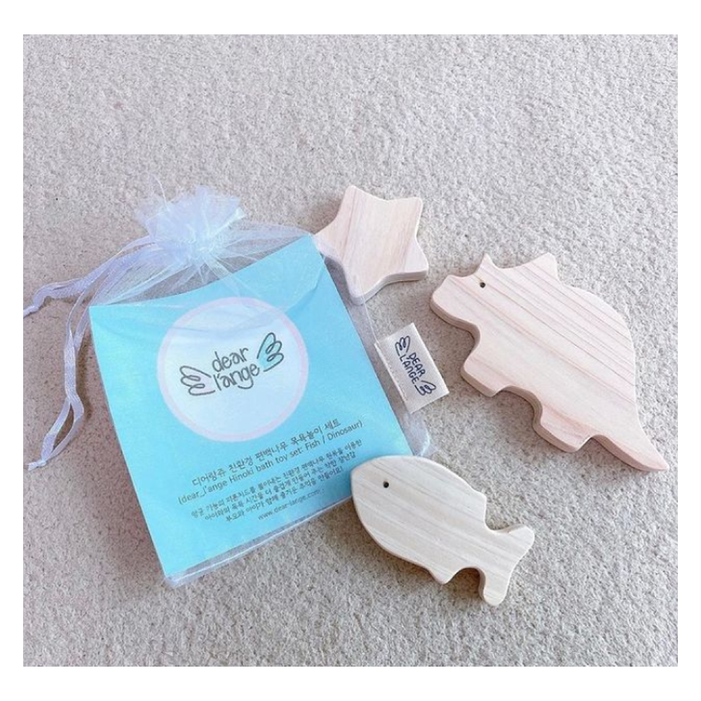 Korean Wooden Bath Toy Manufacturer, HINOKI WOODEN BATH TOYS - DINOSAUR SET