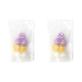 detail image2 6 wool balls(purple and yellow and white)