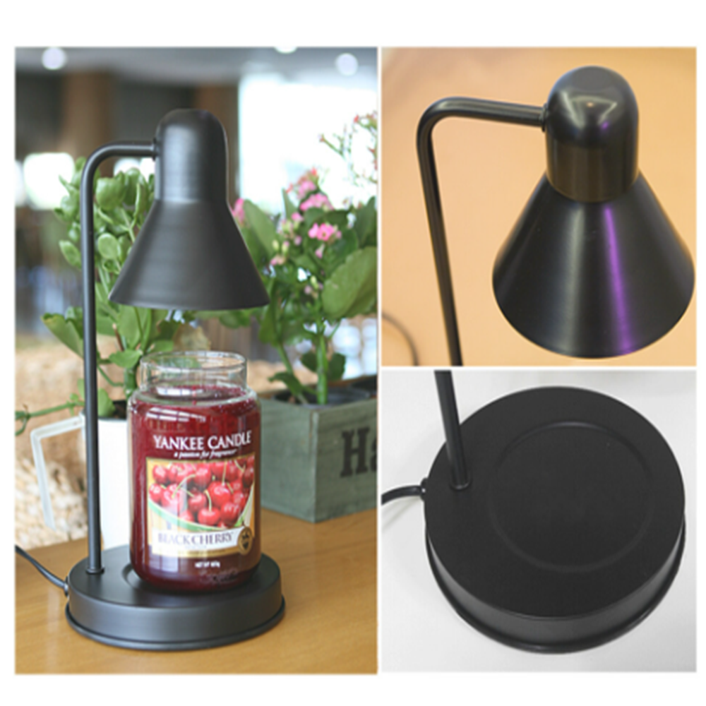 HyunPeople Aroma Candle Candle Lantern Lamp Candle Stand Candle Warmer (Mono) black timer