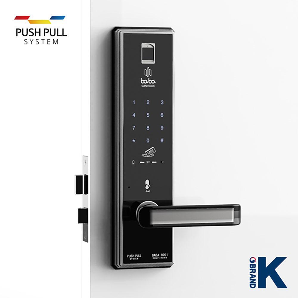 Smart Digital Door Lock BABA-8201 (4-way) 7 Colors Fingerprint Sensor Key Pad