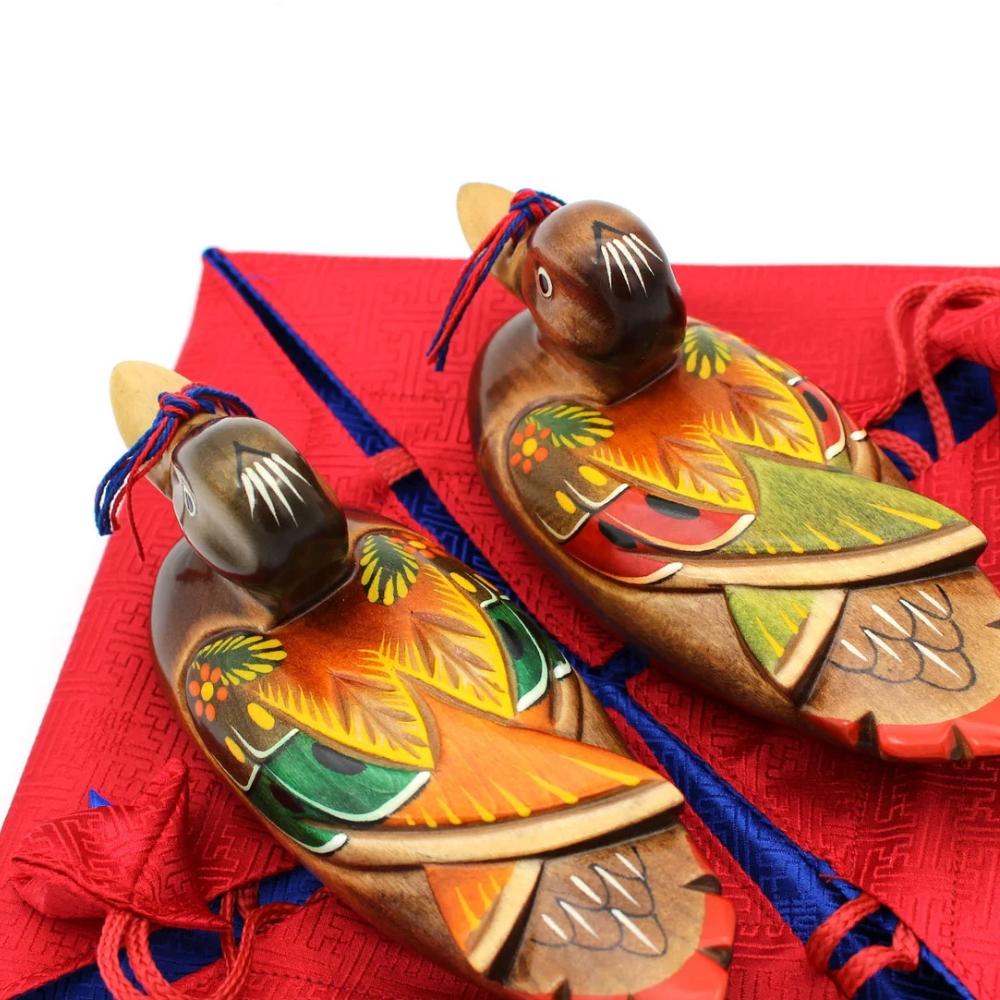 Handcrafted Wooden Woodworking mandarin duck Duck wild goose A Set
