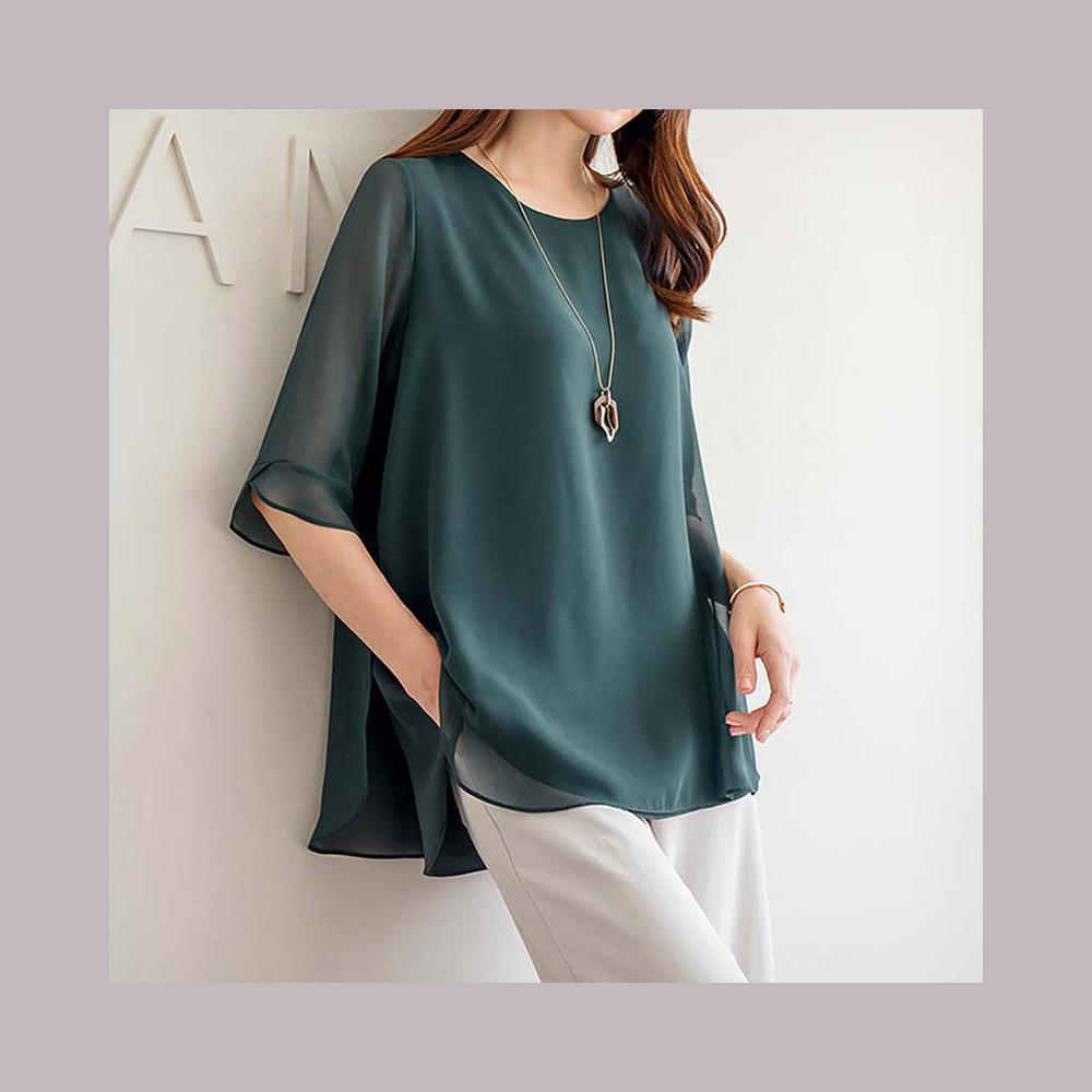 Madam Grace Chiffon Blouse BLACK
