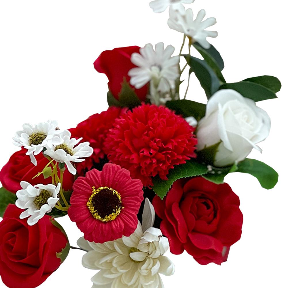  Soap Flower Carnations Center Piece  M (Cherry Red)