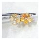 detail image1 Flower Shaped Opal Colored Gemstone Uncolored Earrings
