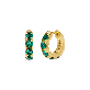 full image Round Volume Emerald Earrings ( S925 )