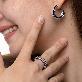 detail image2 Solar Circle Sapphire Earrings ( S925 )