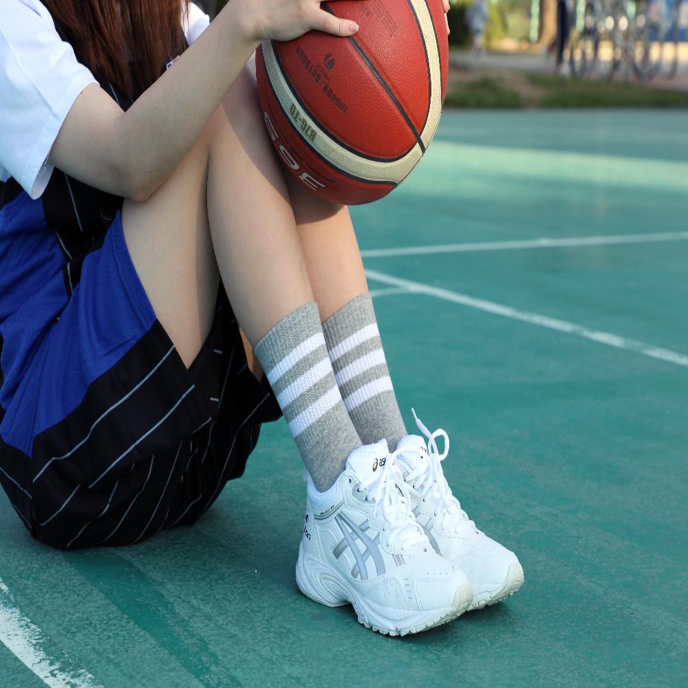 3 Color 3 Stripe Cotton Athletic Socks