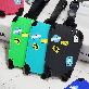 detail image2 Luggage pattern silicone tag carrier - tag - silicone - blue - 9.3*5cm - 1ea