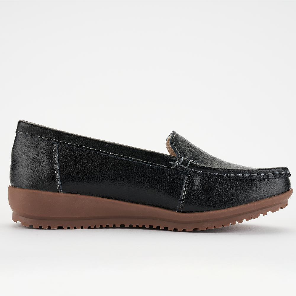 Cushioned Basic Daily Women Comfort Loafers / Black, 235
