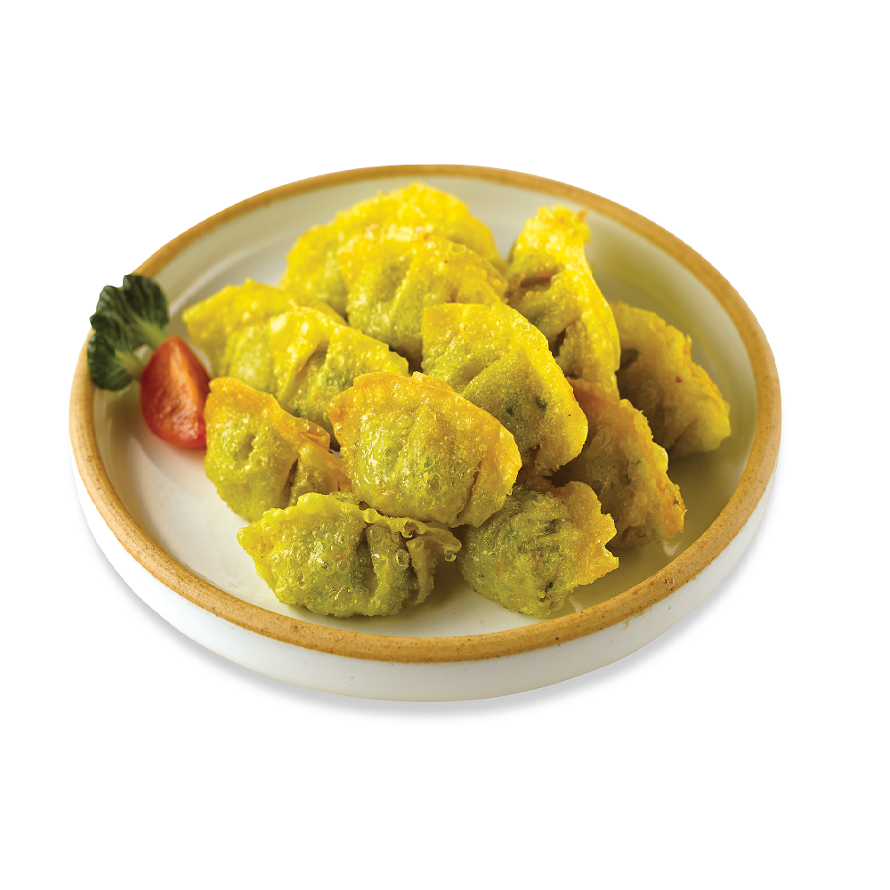 Yellow Japchae Dumplings [made of Soybean protein, tofu, seaweed calcium]