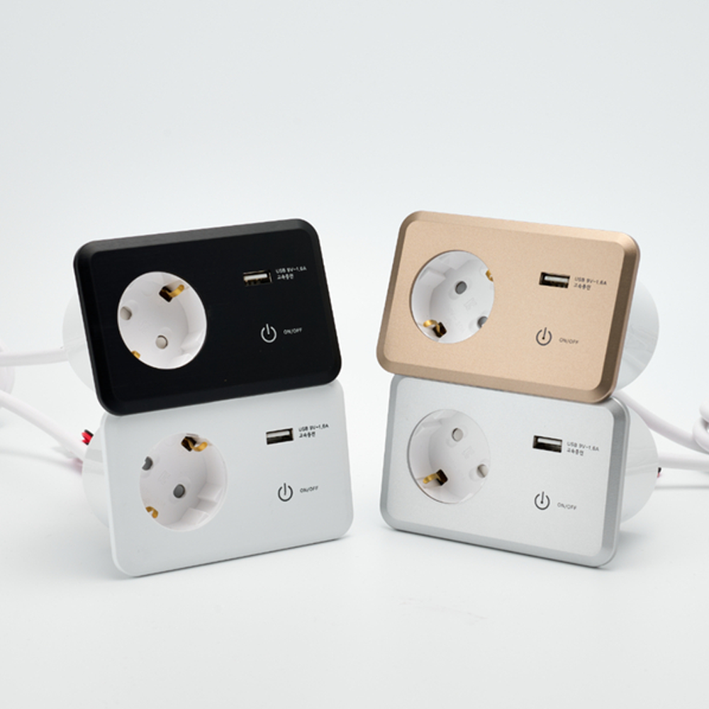 DAVCH QC08 Touch Built-in Outlet On the Bed with fast charger USB C Type Socket
