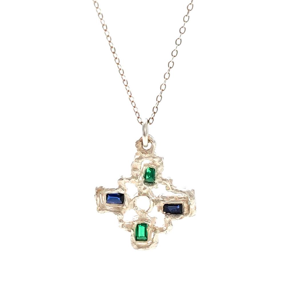 Art Clay Silver Cross Necklace