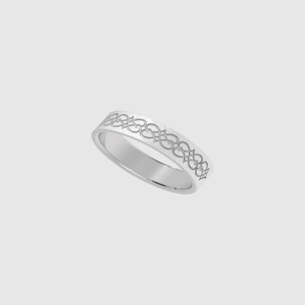 Heart Pattern Etching Couple Ring Men