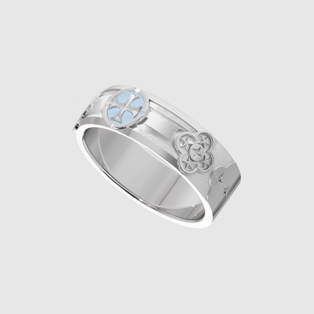 Cross Rosary Couple Ring Men