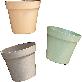 full image Freefactory Flower Plant Pot with Drainage Holes and Saucer Tray(Large/Ivory)