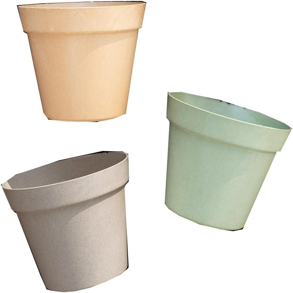 Freefactory Flower Plant Pot with Drainage Holes and Saucer Tray(Large/Brown)